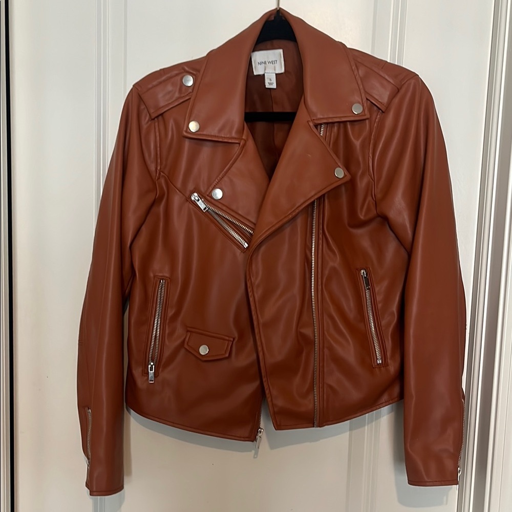Brown Leather Moto Jacket